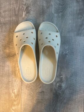 CROCS Slide-On Clog Mules in Cream